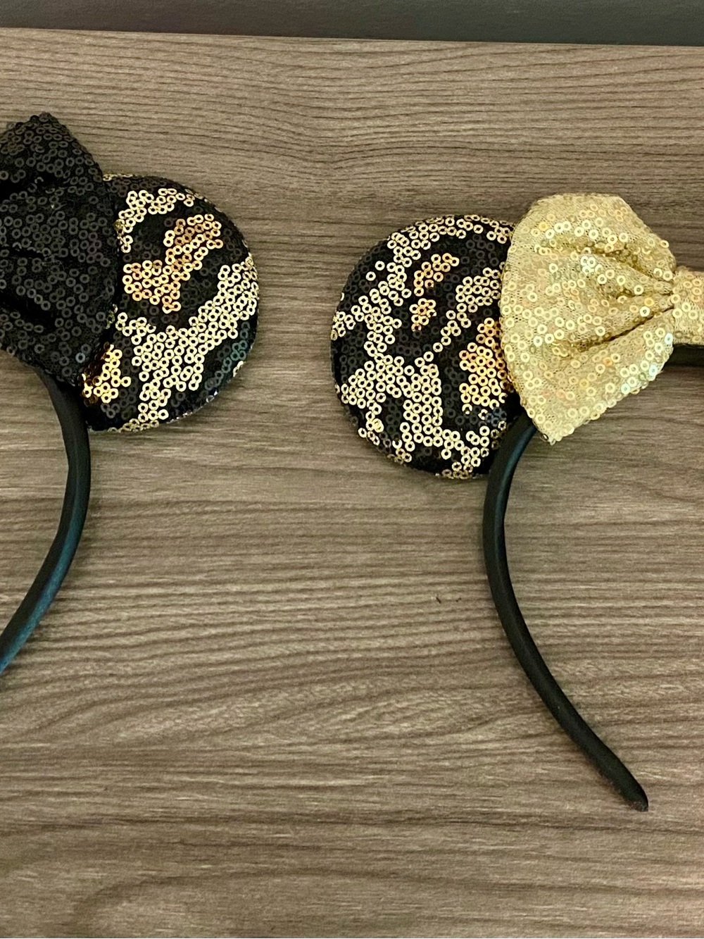 Sequin Minnie Ear Headband with Gold Bow - Women Accessories
